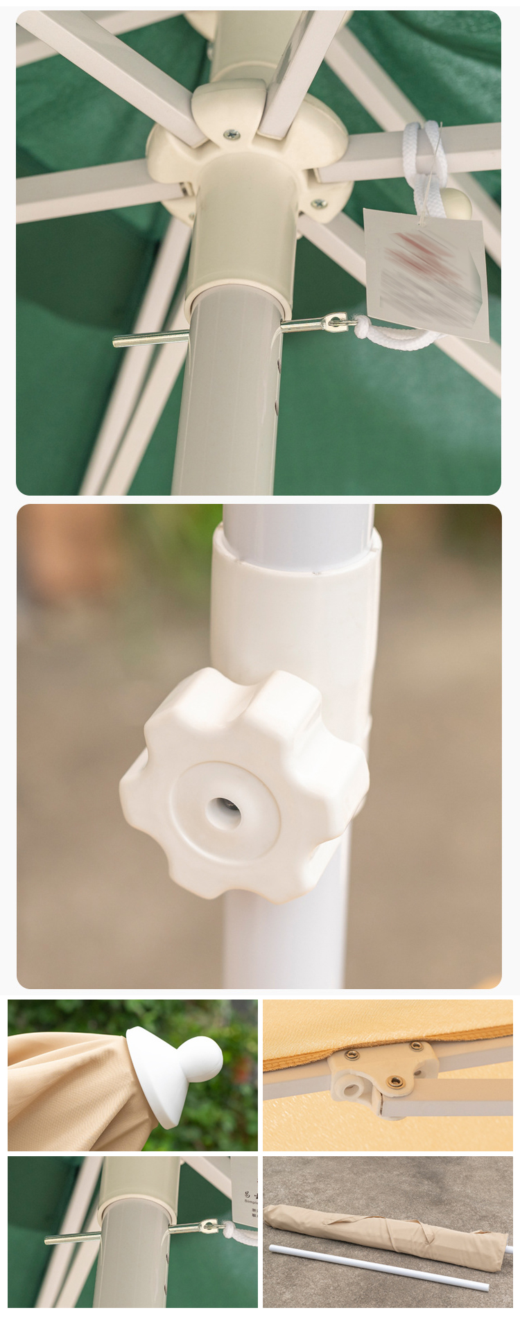Camping Round Aluminum Center Pole Umbrella for Outdoor Restaurant Cafe Hotel Garden Beach