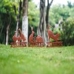 Animal Garden Ornament Metal Garden Stake Decor Silhouette Statues