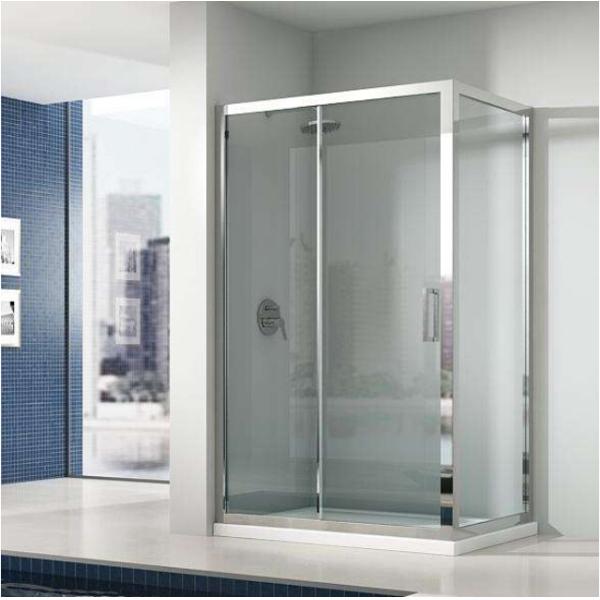 Double Sliding Bathroom Shower Screens Aluminium Alloy Frame Bath Shower Cabin