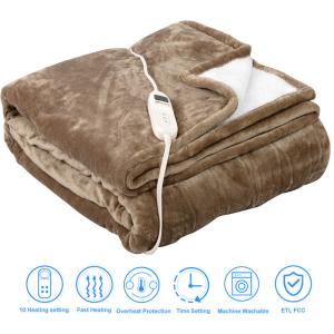 China Far Infrared Washable Electric Heated Blanket 45degree Temperature SHEERFOND factory
