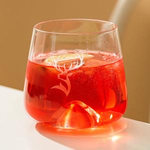 China 485ml Etched Glass Drinking Cups 16oz Hand Blown Crystal Rock Drinking Glasses factory