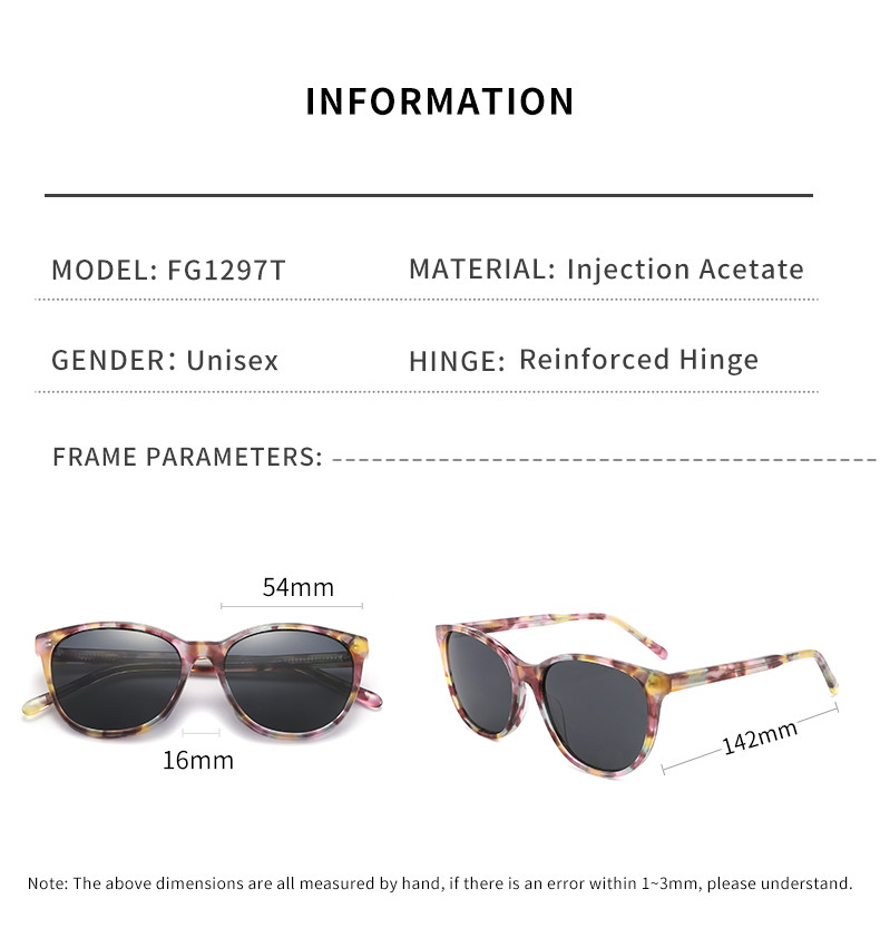 Cat Eye Round Acetate Sunglasses Colored CE With Polarized Lens