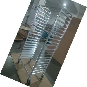 China Bakery Cooling Rack Baking Tray Trolley Aluminum Alloy Cooling Rack Bakery Cart For Baking With Wheels factory