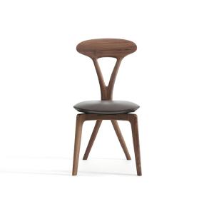 China Walnut Wood Brown Upholstered Dining Chairs With Mortise Tenon Joint factory