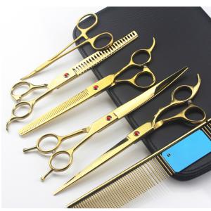 China SGS Straight Dog Hair Thinning Scissors , Pet Grooming Scissors Set factory