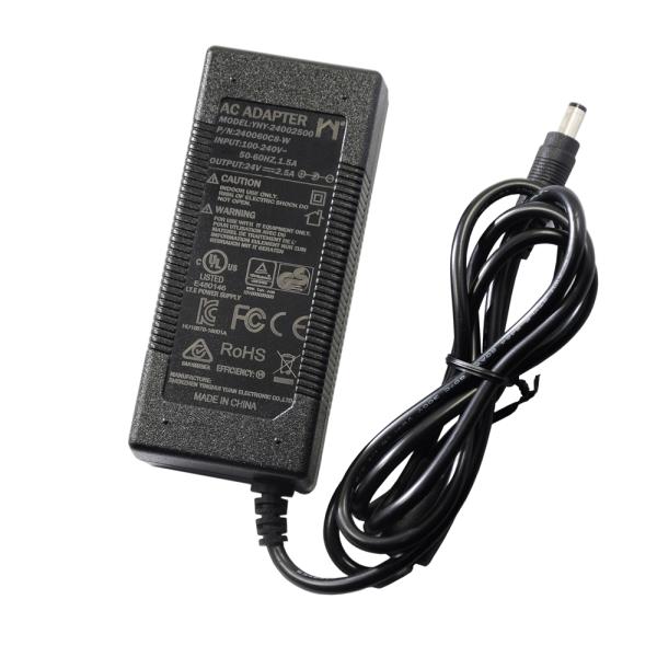 60w 2.5a 24v LED Strip Power Supply 100-240V Input With Plastic Case