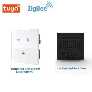China Champagne Color 86 X 86mm Size Zigbee 3.0 Glass Touch Screen Light Switch Panel factory