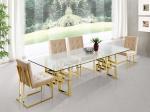 Luxury Home White Upholstered Dining Chairs With Gold Legs