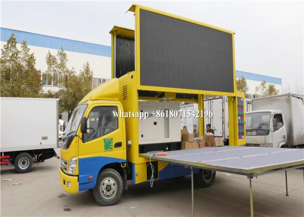 High Brightnessled Advertising Truck With Stage , Mobile Digital Billboard 1
