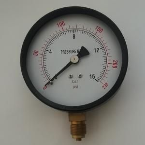 China 3/8&quot; NPT 16 Bar 4 Inch 100mm General Pressure Gauges Black Painted factory