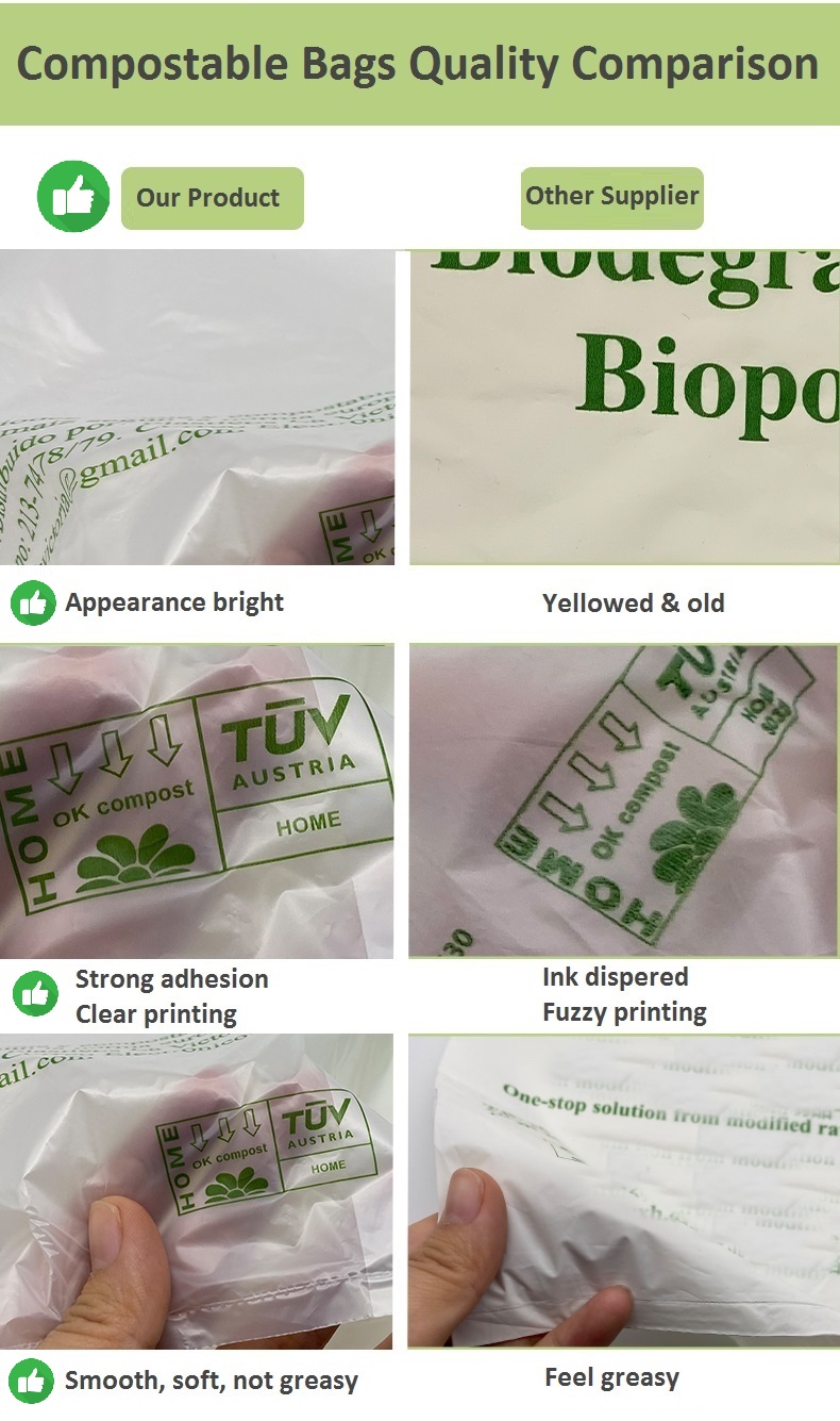 En13432 100%Compostable Biodegradable Cornstarch Post Bag for Courier