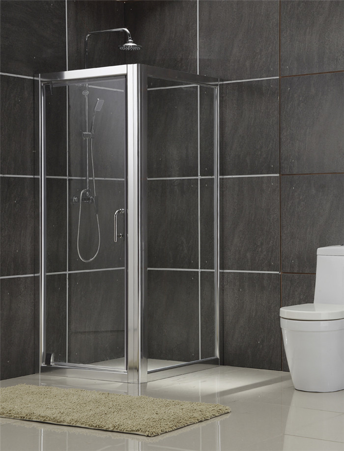 Pivot Aluminum Alloy Glass Shower Door 6 / 8 MM Clear / Printed Tempered Glass CE Certification