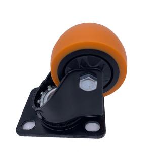 China 2 Inch Orange PU Swivel Heavy Duty No-Brake Caster factory