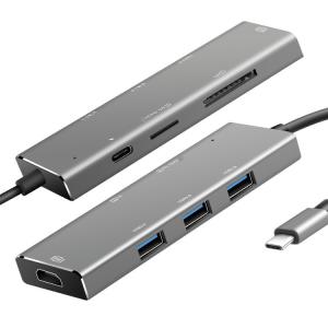 China Smart Phone 7 In 1 SD TF Card Reader Multiple USB C HUB factory