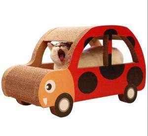 China Car Shaped Corrugated Cardboard Cat Scratcher OEM Printed Practice Sharpen Claws factory