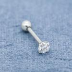 Clear Round Zircon Stone Ear Piercing Jewellery 18G For Girls