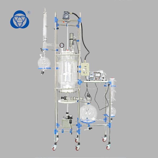 Plant Extraction Borosilicate Glass Reactor , Double Jacketed Glass Reactor High