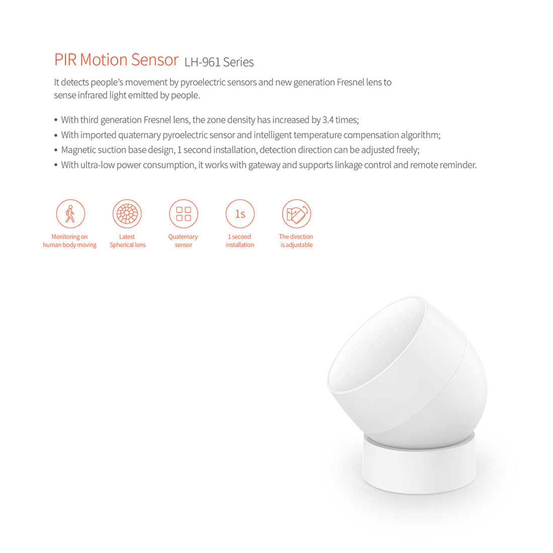 Zigbee PIR Motion Sensor(LH-961ZB)