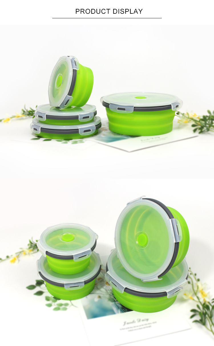 Round 4PCS Collapsible Bento Lunch Boxes With PP Lid