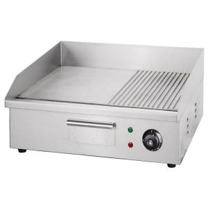 China Electric Indoor Grill with Half Grooved Cooking Plate 550x425x225mm Household Product factory