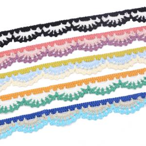 China KJ20058 Colorful Shell 3cm Embroidery Lace Trim factory