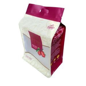 China Gusseted Breakfast Cereal Plastic Flat Bottom Packaging Bag for Muesli &amp; Granola Packaging factory