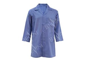 China Striped Antastic Mens Long Work Coat , Custom Embroidered Work Shirts factory