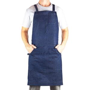 China Denim Barber Natural Cotton Apron , Custom Bar Aprons For Grill Coffee Shop factory