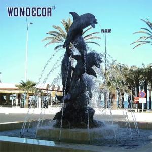 China Customized Large Outdoor Metal Statue Swimming Pool Dolphin Bronze Statue factory