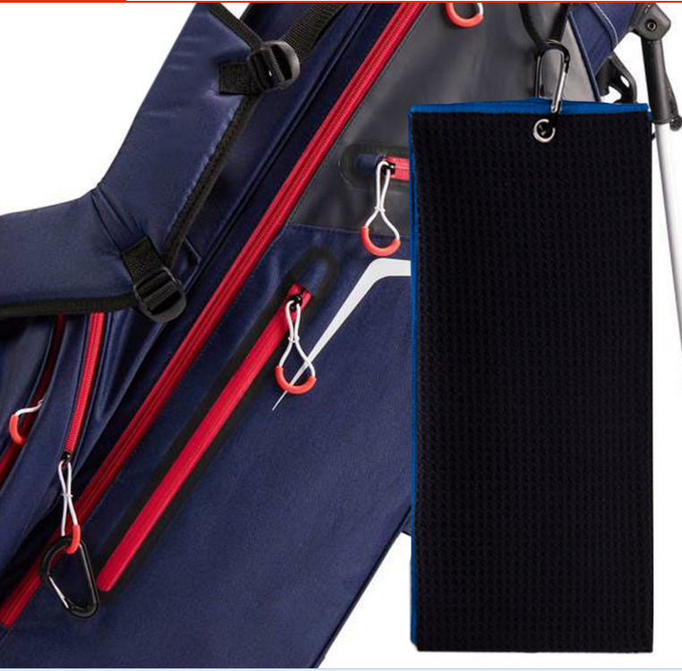Custom Printed Logo Microfiber Golf Towel with Waffle Design and Hook 30*50cm/40*60cm