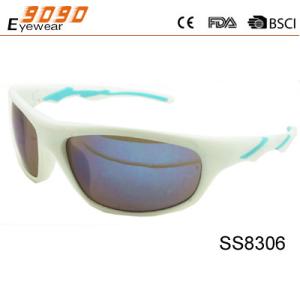 China Hot sale style sports sunglasses with plastic frame, UV 400 protection lens factory