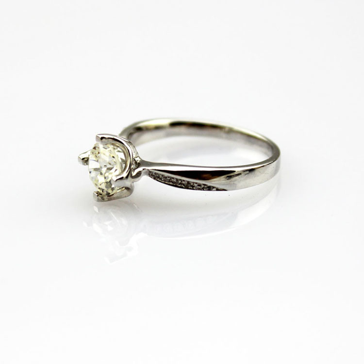 Sterling Silver Pave CZ Diamonds Engagement Ring (AA007)