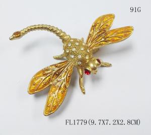 China Dragonfly jewelry box enameled trinket box dragonfly trinket box gift jewelry box factory