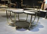 Nordic Flower Shape Hotel Lobby Furniture Metal Leisure Marble Tea Table