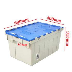 China Stackable Plastic Moving Boxes PP Plastic Crate With Lid Heavy Duty on sale