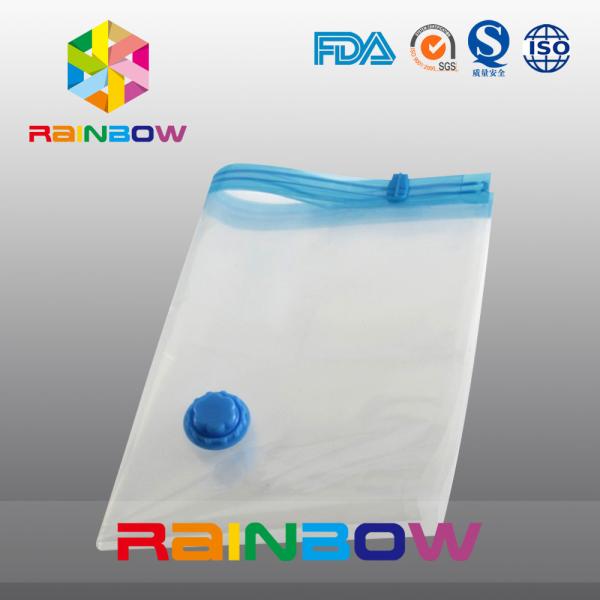 China Transparent Vacuum Seal Bag for Food / Apparel / Quilt Storage With Zipper And Valve factory
