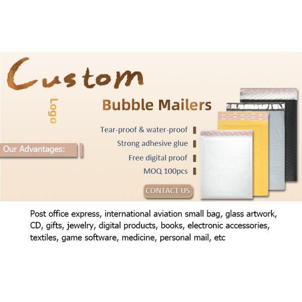 Wholesale Black Envelope Metallic Customized Printed Custom Poly Bubble Mailer Bag