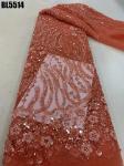 Exquisite brown handmade beaded lace embroidery african french lace fabric
