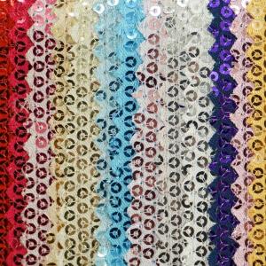 China Custom Color Decorative 0.65mm Colorful Sequin Fabric Woven Technics factory