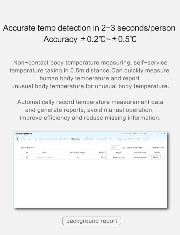 XP2020 Face Recognition Temperature Thermometer