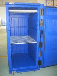 China 900 Litre Olivo Green Large Insulated Plastic Rolling Cold-chain Logistics Container factory