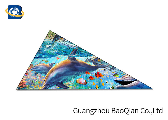 Animal Image 3D Lenticular Ruler , Plastic Triangle Ruler Customized Logo
