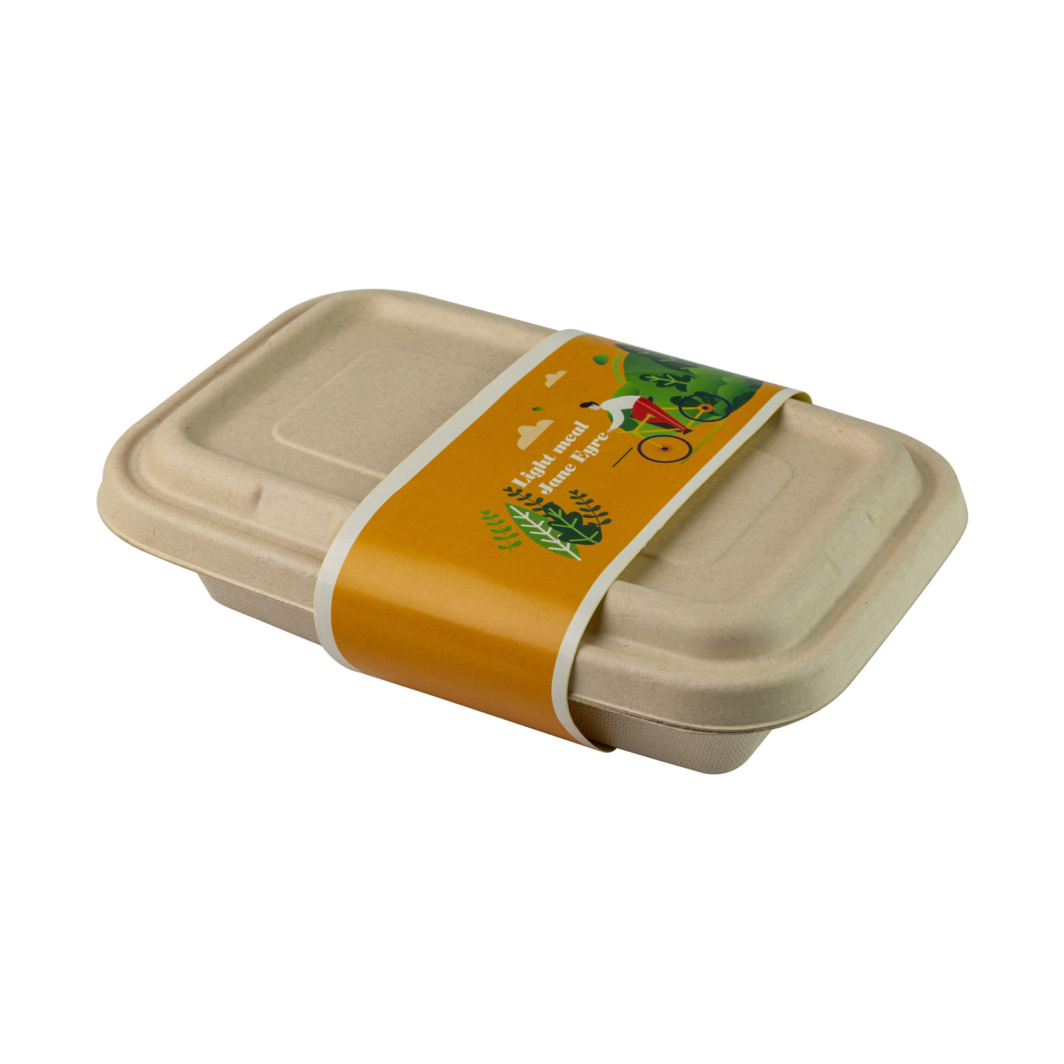 Biodegradable Embossing Sugarcane Bagasse Food Container Microwavable Disposable