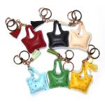 Laser Logo Printed Leather Animal Keyring With Brass Plating