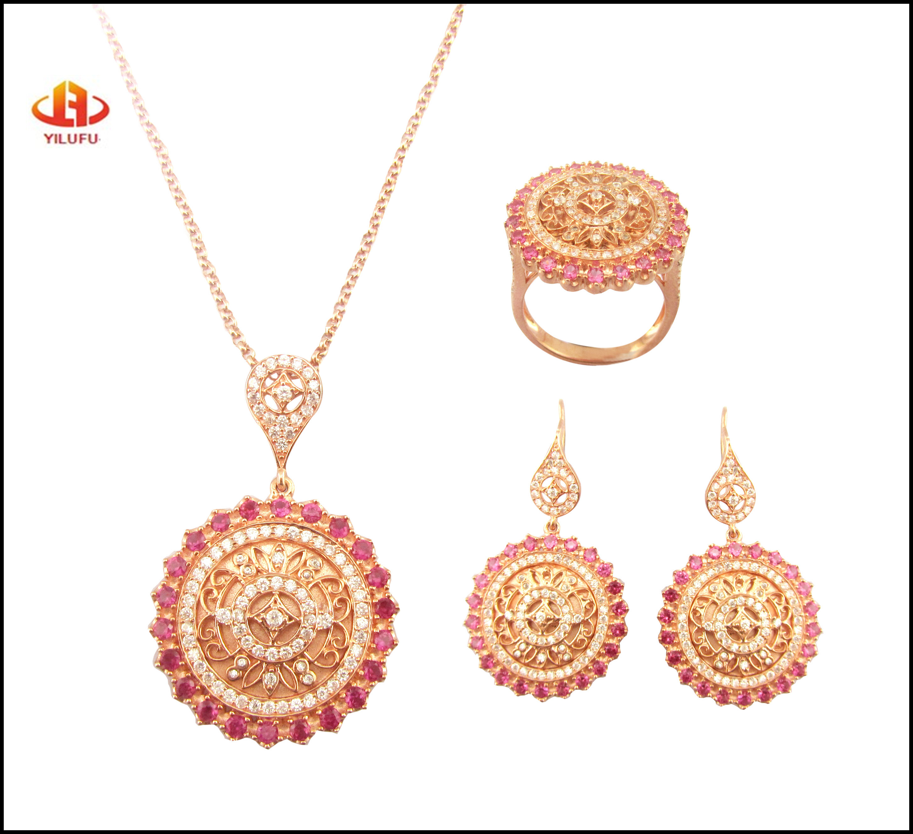 Classic Silver 925 Jewelry Set With AAA Cz Stone Dangle Pendant