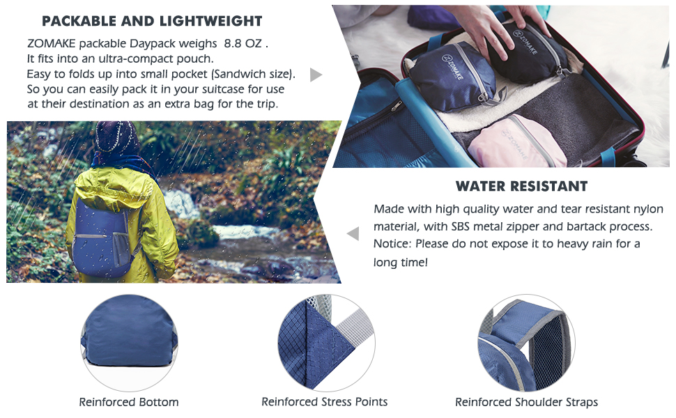ODM Outdoor Hiking Backpack Water Resistant 20l Packable Backpack Foldable