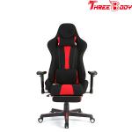 Reclining breathable cushion chair with the footrest for gaming pc racing