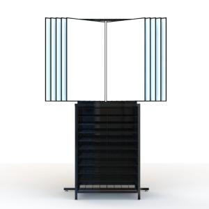 Knock Down 10Panel Photo Display Stand With Grid Cabinet
