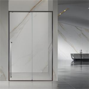 China Black aluminium shower enclose soft close system with big bttom wheels 8mm glass factory