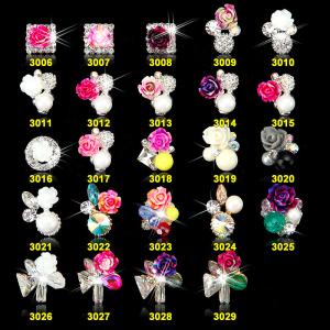 China Hot NEW Wholesale Alloy Jewelry 3D Nail Art Jewelry Nail rhinestones Sticker Supplier Number ML3006-3029 factory